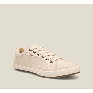 NIB Taos Star Lace Up Sneakers Natural Hemp Fabric Eco Casual Women Sz 10.5 Wide